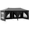 vidaXL Tente de réception pliable avec parois Noir 3x6 m