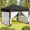 vidaXL Tente de réception pliable avec parois Noir 3x3 m