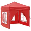 vidaXL Tente de réception pliable avec parois Rouge 2x2 m