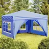 vidaXL Tente de réception pliable avec parois Bleu 3x3 m
