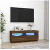 vidaXL Meuble TV avec lumières LED chêne marron 100x35x40 cm