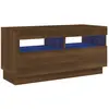 vidaXL Meuble TV avec lumières LED chêne marron 80x35x40 cm