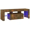 vidaXL Meuble TV avec lumières LED chêne fumé 120x35x40 cm