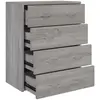 vidaXL Buffet avec 4 tiroirs 60x30,5x71 cm Sonoma gris