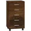 vidaXL Armoire à tiroirs avec roulettes Chêne fumé Bois d'ingénierie