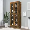 vidaXL Armoire à vitrine Chêne fumé 82,5x30,5x185,5 cm Bois ingénierie