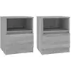 vidaXL Tables de chevet 2 pcs sonoma gris 40x40x50cm bois d'ingénierie