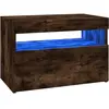 vidaXL Meuble TV avec lumières LED Chêne fumé 60x35x40 cm