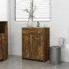 vidaXL Vidaxl Armoire De Bain Chêne Fumé 60x33x80 Cm Bois D'ingénierie