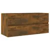 vidaXL Armoire de lavabo Chêne fumé 100x38,5x45 cm Bois d'ingénierie