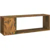 vidaXL Meuble TV Chêne fumé 100x24x32 cm Bois d'ingénierie