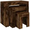 vidaXL Tables basses gigognes 3 pcs Chêne fumé Bois d'ingénierie