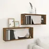 vidaXL Étagères murales cube 2 pcs Chêne fumé 60x15x23 cm Bois