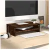 vidaXL Support de moniteur Chêne fumé 42x24x13 cm Bois d'ingénierie