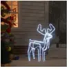 vidaXL Renne de Noël avec tête mobile Blanc froid 76x42x87 cm