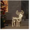 vidaXL Renne de Noël avec tête mobile Blanc chaud 76x42x87 cm