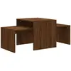 vidaXL Ensemble table basse Chêne brun 100x48x40 cm Bois d'ingénierie