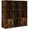 vidaXL Armoire à livres Chêne fumé 98x30x98 cm