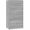 vidaXL Buffet avec 6 tiroirs Sonoma gris 50x34x96 cm Bois d'ingénierie
