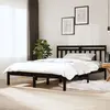 vidaXL Cadre de lit Noir Bois de pin massif 140x190 cm