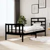 vidaXL Cadre de lit Noir Bois de pin massif 75x190 cm Petit simple