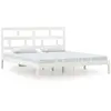 vidaXL Cadre de lit Blanc 180x200 cm Super King Bois massif