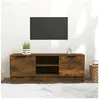 vidaXL Meuble TV Chêne fumé 102x35x36,5 cm Bois d'ingénierie