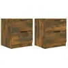 vidaXL Tables de chevet 2 pcs Chêne fumé Bois d'ingénierie