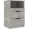 vidaXL Table de chevet Gris béton Bois d'ingénierie