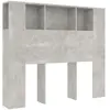 vidaXL Armoire de tête de lit gris béton 120x18,5x102,5 cm