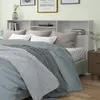 vidaXL Armoire de tête de lit Gris béton 220x19x103,5 cm
