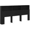 vidaXL Armoire de tête de lit Noir 220x19x103,5 cm