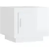 vidaXL Table basse Blanc brillant 51x50x45 cm Bois d'ingénierie
