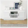 vidaXL Meuble TV blanc 102x35x45 cm bois d'ingénierie