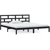 vidaXL Cadre de lit Noir Bois de pin massif 140x190 cm
