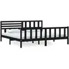 vidaXL Cadre de lit Noir Bois massif 200x200 cm