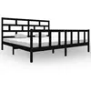vidaXL Cadre de lit Noir Bois de pin massif 200x200 cm