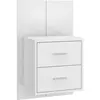 vidaXL Table de chevet murale Blanc brillant