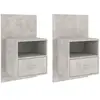vidaXL Tables de chevet murales 2 pcs Gris béton