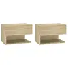 vidaXL Tables de chevet murales 2 pcs Chêne sonoma