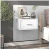 vidaXL Table de chevet murale Blanc