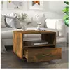 vidaXL Table basse chêne fumé 55x55x40 cm bois d'ingénierie