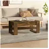 vidaXL Table basse Chêne fumé 102x55x45 cm Bois d'ingénierie