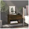 vidaXL Table de chevet murale Chêne fumé