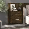 vidaXL Table de chevet murale Chêne fumé