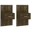 vidaXL Tables de chevet murales 2 pcs Chêne fumé