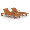 vidaXL Ensemble de chaises longues 2 pcs et table Bois d'acacia massif