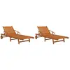 vidaXL Chaises longues 2 pcs Bois d'acacia solide