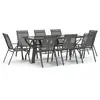 vidaXL Ensemble de salle à manger de jardin 9 pcs Gris et noir