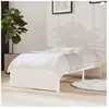 vidaXL Cadre de lit Blanc Bois massif 75x190 cm Petit simple